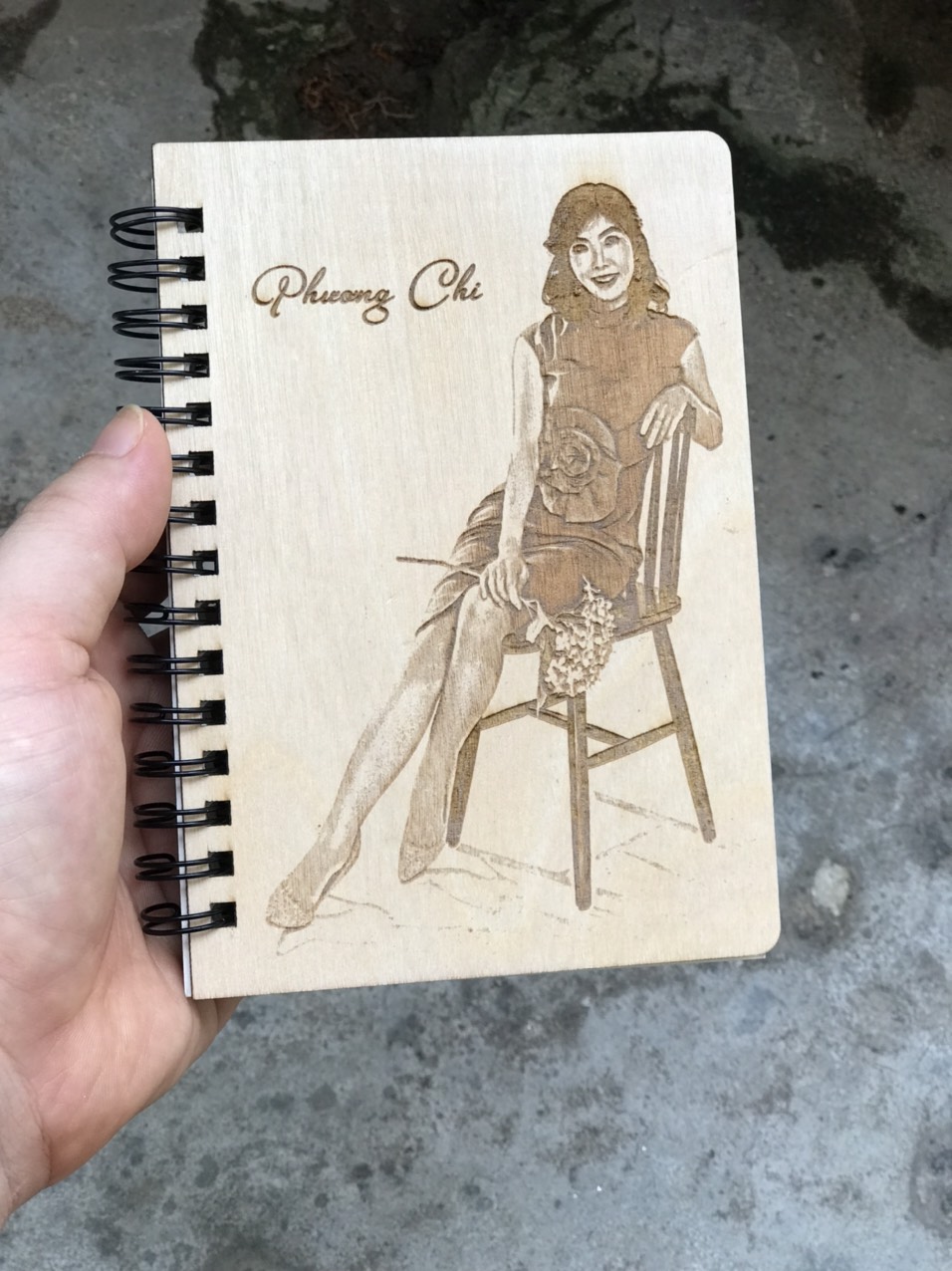 Sổ bìa gỗ khắc ảnh theo yêu cầu